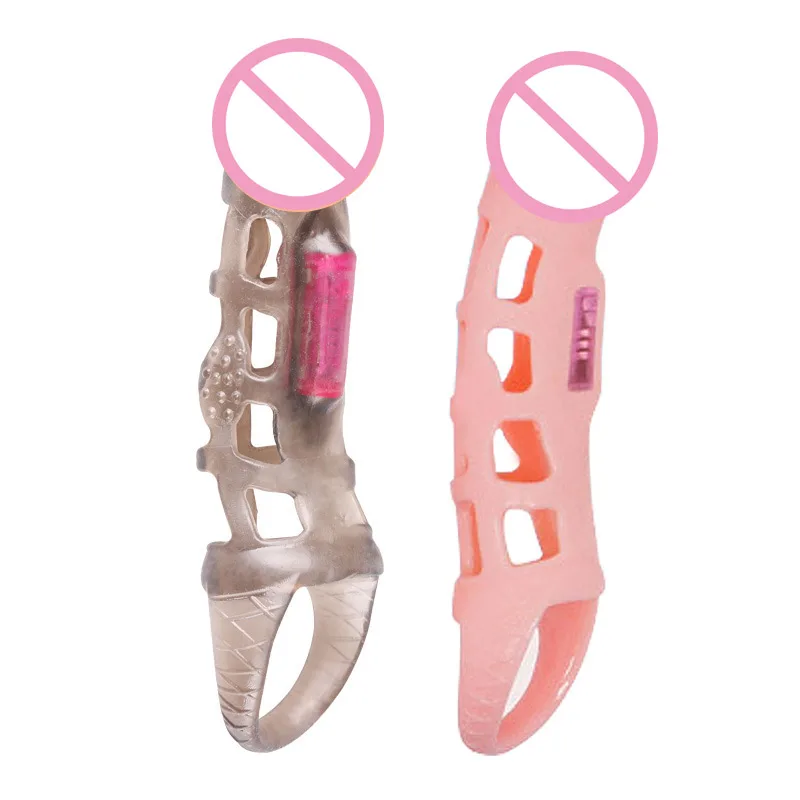 Dildo Vibrator Massager Cock Sleeves Eroction font b Condoms b font Strap On Delay Penis Sleeve