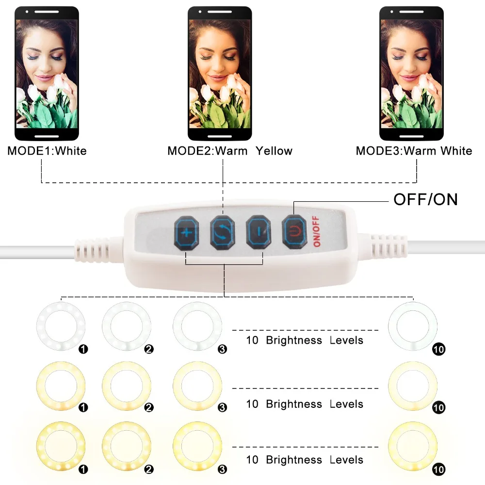  Phone Selfie Ring LED Light Mobile stand for Live Stream and Makeup Cell Phone Holder Lazy Bracket 
