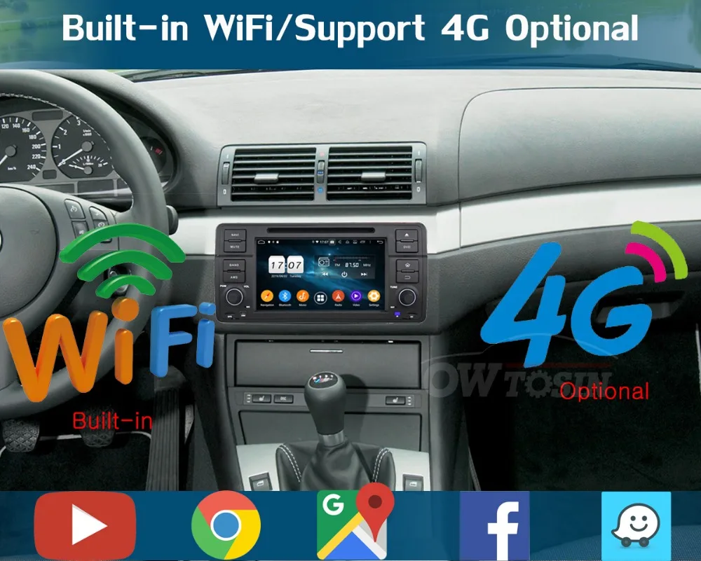 Top 7"IPS 8Core 4G+64G Android 9.0 Car DVD Player GPS Radio for BMW 3 Series E46 M3 318i 320i 325i 328i Rover 75 MG ZT DSP Parrot BT 9