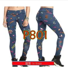 Дизайн Для женщин s трикотажные брюки, штаны для бега Для женщин плавки леггинсы P801
