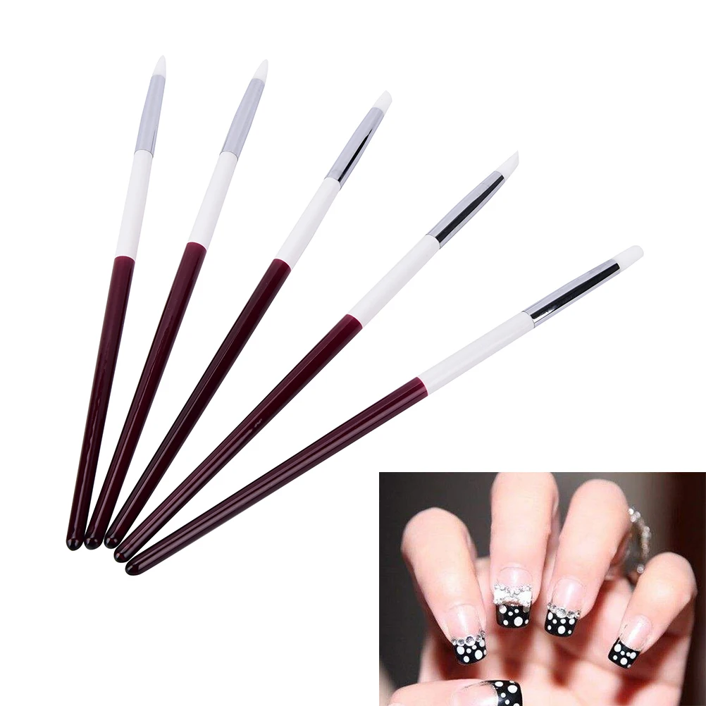 5Pcs Carving Emboss Hollow Pottery Sculpture Brush Nail Art Pen Brush  UV Gel Shaping Clay Dotting Polish DIY Tools Set