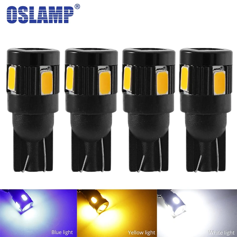 Oslamp 4 шт. T10 W5W Автомобильный светодиодный светильник SMD 5630 белый цвет зазор Break s