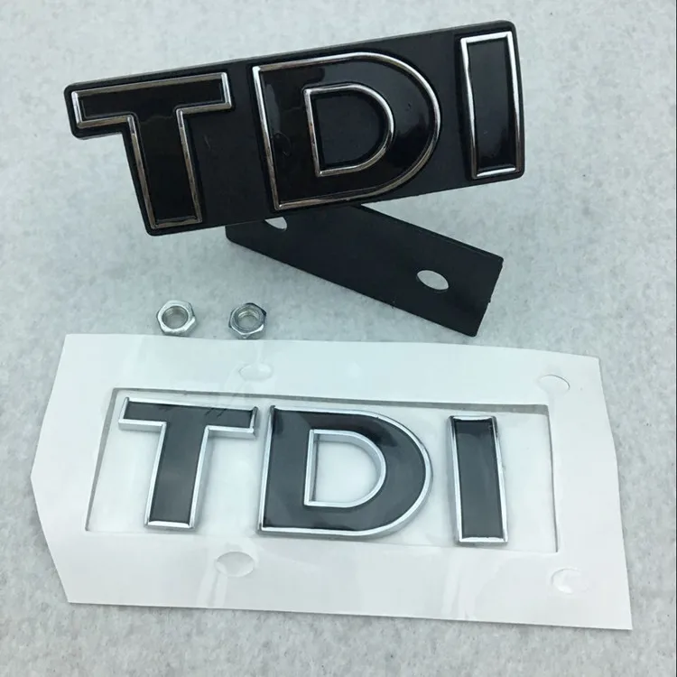 

1set 2pcs Black TDI Emblem Car Grille Mount Lettering Badge car sticker for Volkswagen vw Scirocco Golf Touareg MK4 Car Styling