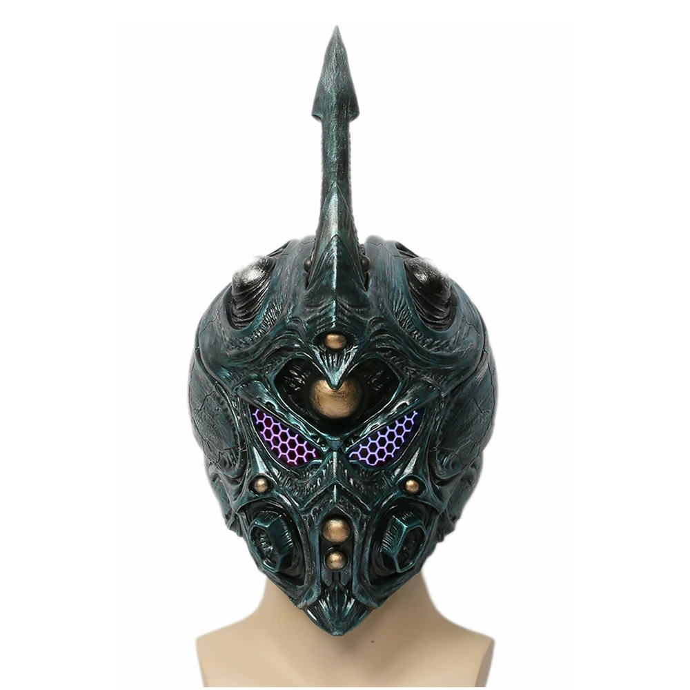 Bio Booster Armor Guyver Cool Full Head полимерный шлем маска Аниме Косплей Костюм реквизит темно-зеленый шлем со съемным рогом