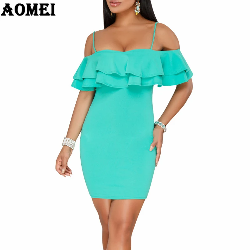 Women Tight Party Dress Off Shoulder Strap Backless Clubwear Dinner