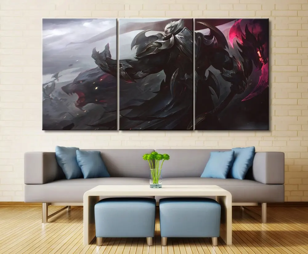 

3 Panel LOL League of Legends Darius Game Canvas Printed Painting For Living Room Wall Art Decor HD Picture Artworks Poster