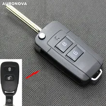 AURONOVA New Upgrade Folding Key Shell for Hyundai Santafe 3 Buttons Remote Car Key Case With Uncut Blade