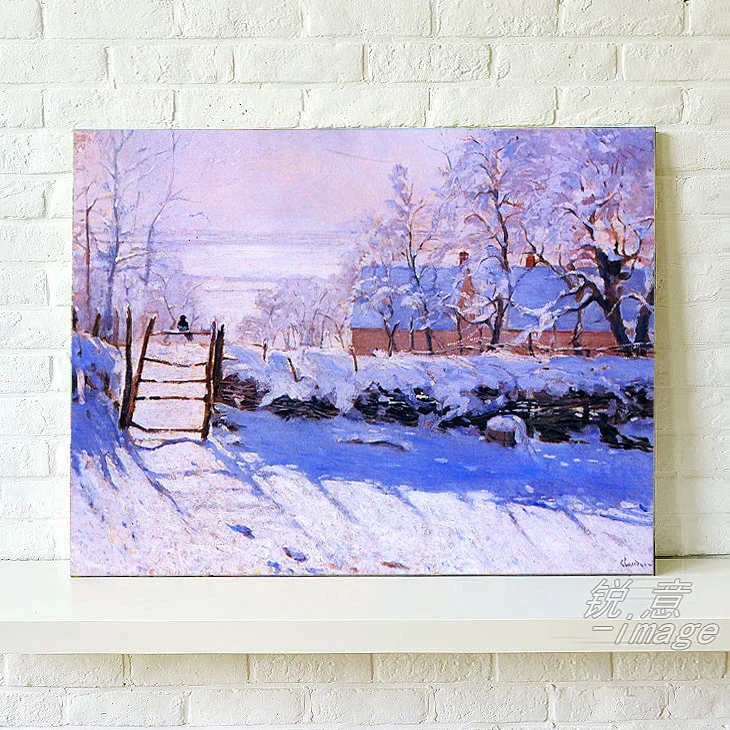 

Handmade Painting Landscape Picture No Frame Snow-covered View Wall Painting Background Wall Entranceway Decor Free Shipment