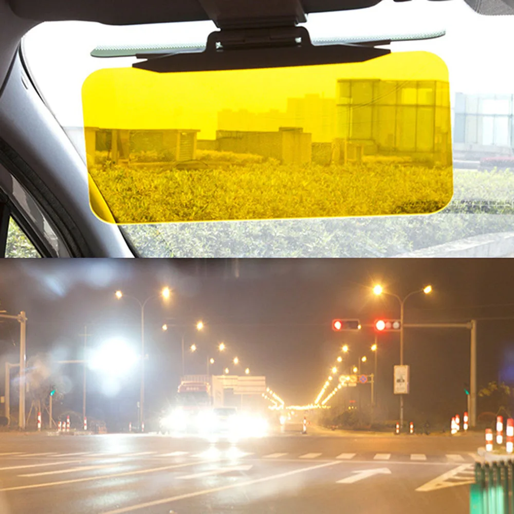 2 in 1 Car Sun Visor Anti-Dazzling Goggles Sun Visor Day and Night Vision Sun Anti-UV Block Visor Sunshade