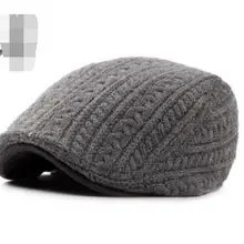 1 шт./партия,, английский стиль, женские вязаные береты унисекс, повседневные однотонные Зимние береты для женщин и мужчин, однотонные береты