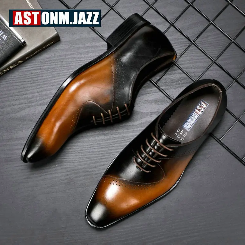 melhor Couro Calçados Casuais Dos Homens Respirável Sapatos de Couro Genuíno dos homens Homens Formais Casuais Lace up Sapatos Oxford para Homens grande Tamanho 10.5