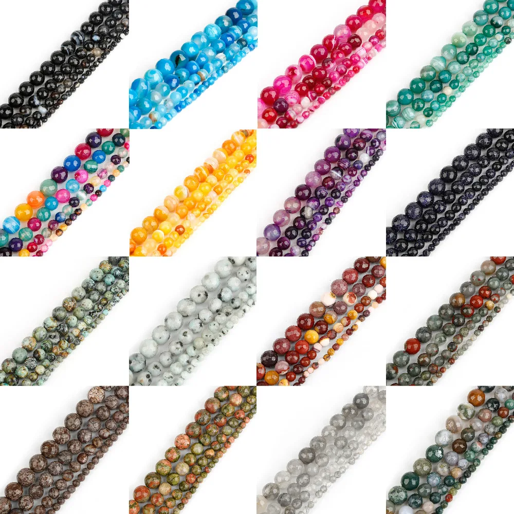 

4 6 8 10mm Multicolor Faceted Crystal Quartz Stone Beads Loose Spacer Beads for DIY Necklace Bracelet Strand Jewelry Making