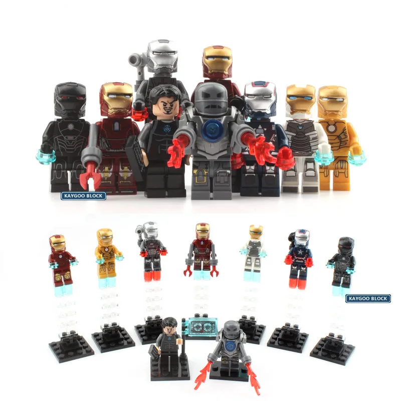 Распродажа 9 шт. классический Железный человек D0160-0168 Marvel фигурка железного