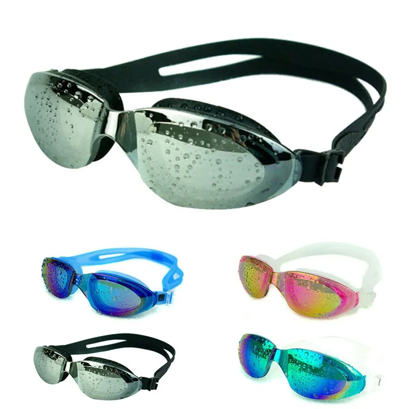 Женские Мужские и взрослые водные виды спорта регулируемые взрослые многоразовые противотуманные УФ защитные очки для плавания, защитные очки