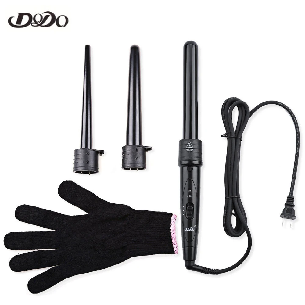 

DODO Electric Curling Iron Functional Styling Tool Hair Curling Wand Interchangeable 3 Part Clip Iron Hair Curler Set Gifted Box