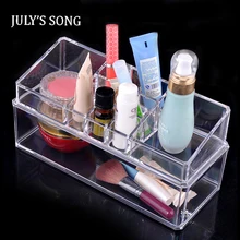 JULY'S SONG пластик Спальня Ванная комната PS органайзер для макияжа инструменты Губная Помада Держатель Дисплей Стенд коробка для хранения косметики подарок