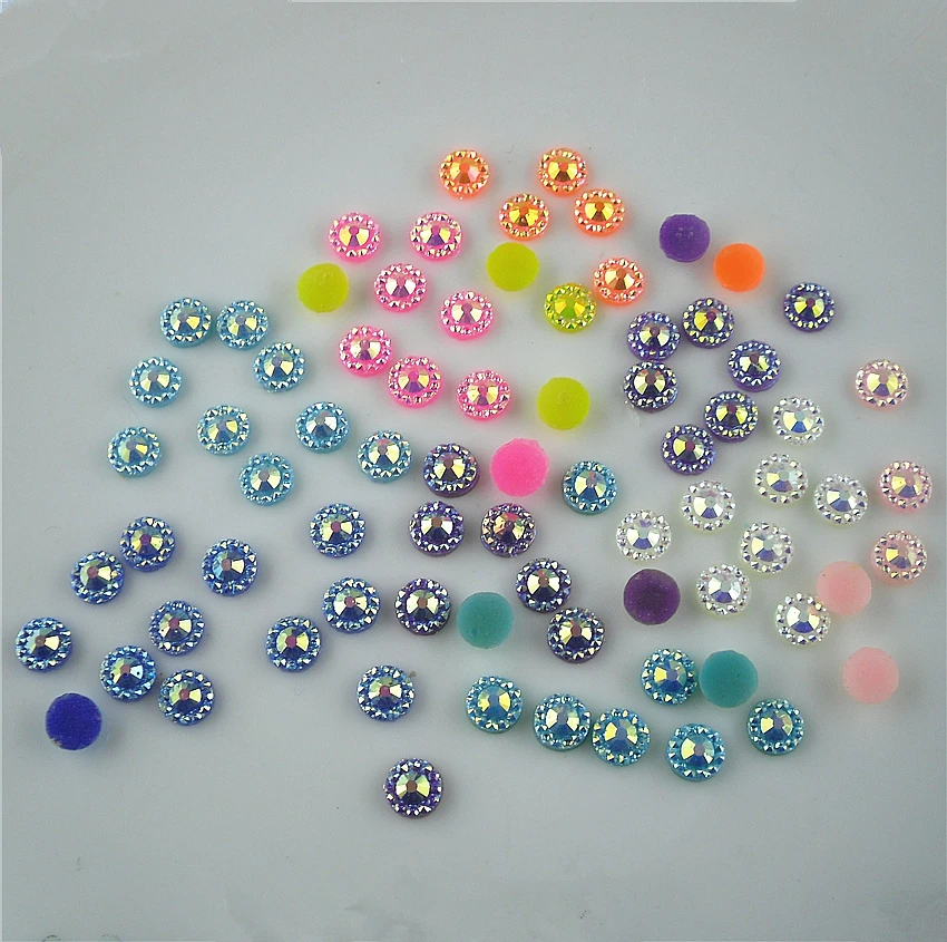 

SS30 hotfix iron sunflower cone flower faceted 6mm jelly AB resin crystal flat back cothes shoes decorations rhinestones 100pcs