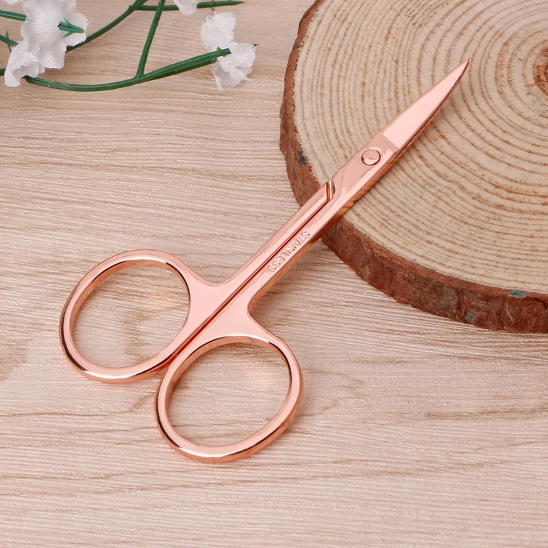 Stainless Steel Makeup Eyebrow Trimmer Scissors Cutter Hair Eyelash Remover Rose gold Trimmer Makeup Tools Women Beauty Tools 2