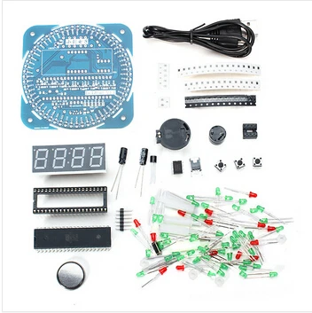 2015 Новый DIY DS1302 вращающийся светодиодный набор электронных часов 51 SCM обучающая