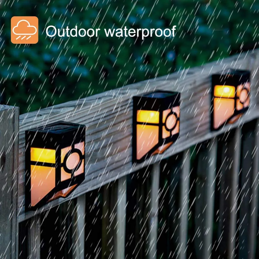 2pcs solar power Lights for House Outdoor Landscape Garden Fence Lamp focos solares led para exterior envio gratis