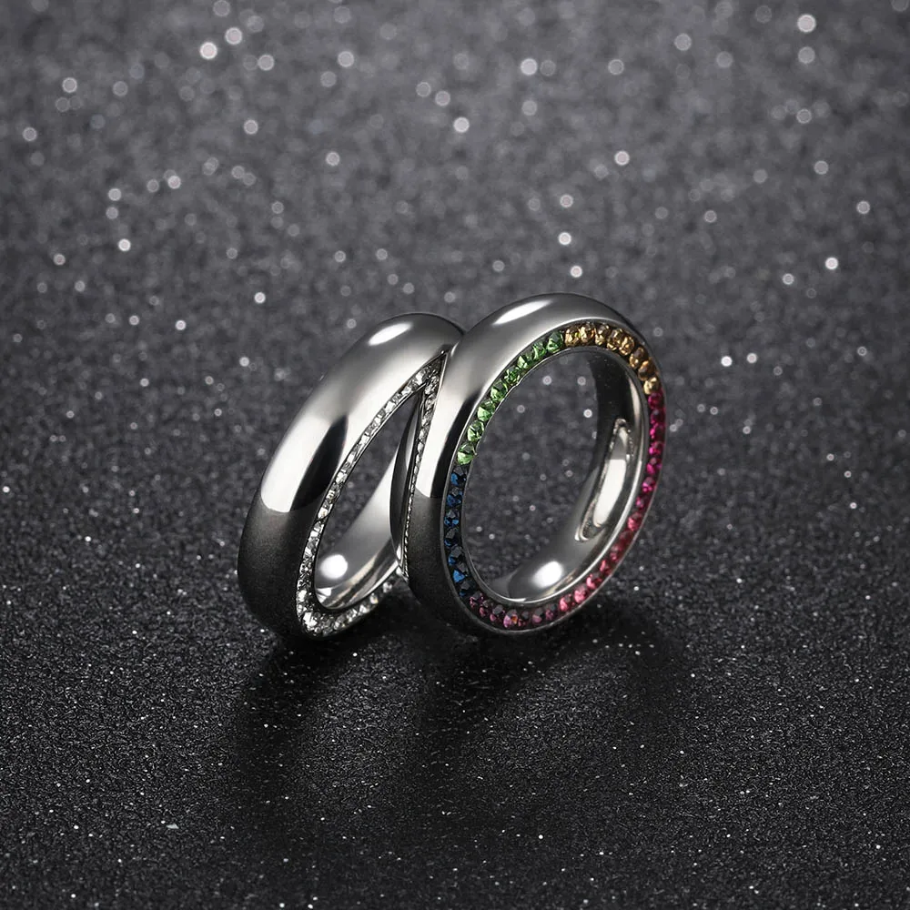 Cubic Zirconia Wedding Rings for Women Colorful Rhinestone Statement Bands Engagement Ring wedding rings womens ring cubic zircon ring finger rings jewelry rings ring jewelry