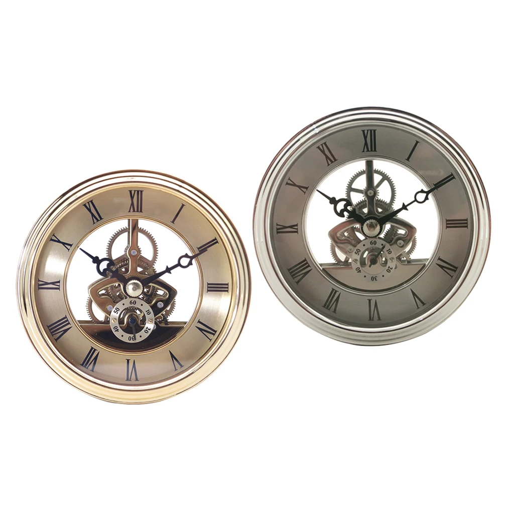 2 Pieces Pack Clock Watch Insert Quartz Movement DIY Analog Display Skeleton fit 91mm Clock Dial for Watchmaker