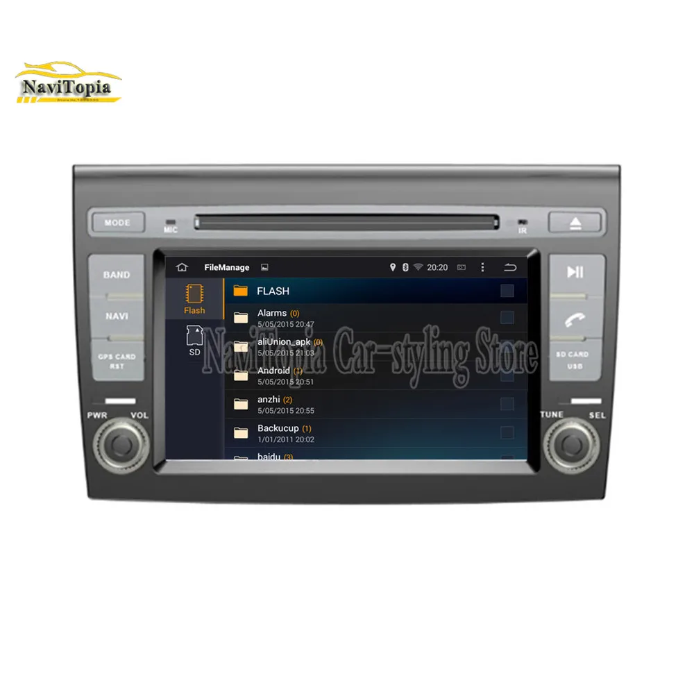 Flash Deal NAVITOPIA 7inch 4G RAM 64G ROM PX6 Six Core Android 9.0 Car DVD Player GPS Navigation for Fiat Bravo 2007 2008 2009 2010- 3