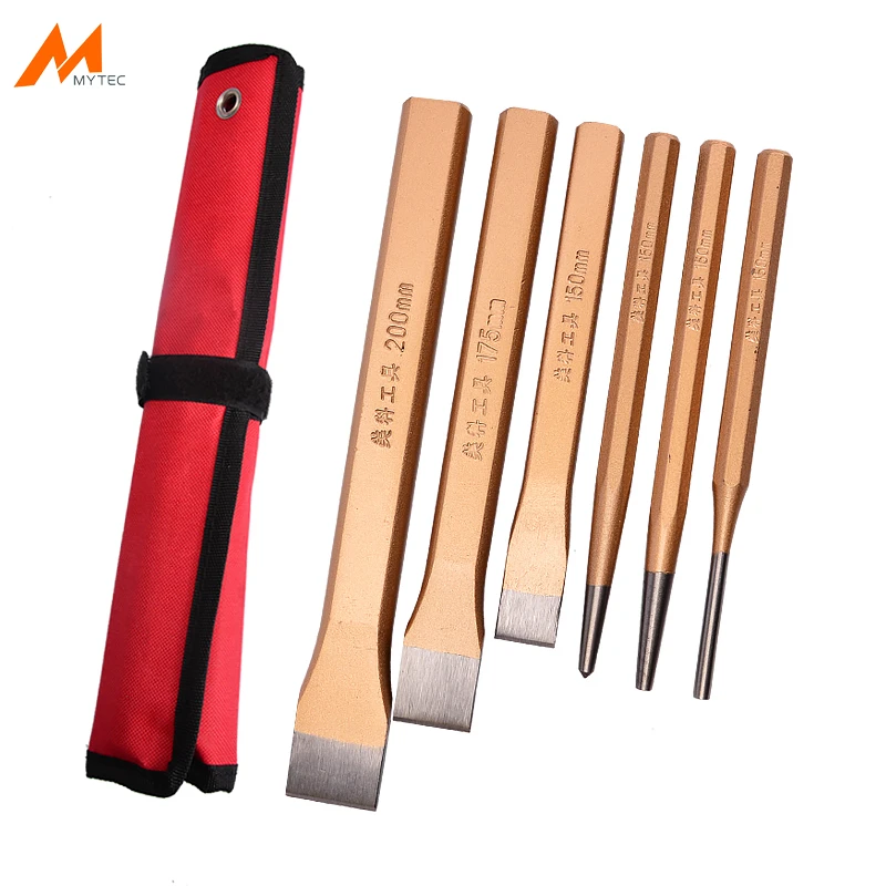 6Pcs Cold Chisel and Center Punch Set Solid Pin Punch Kit Masonry Plow Bit Y6M9 6Pcs Cold Chisel and Center Punch Set Solid Pin Punch Kit Masonry Plow Bit Y6M9