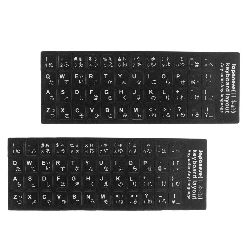 2x Japanese White Letters Keyboard Sticker Computer Protector Cover Film