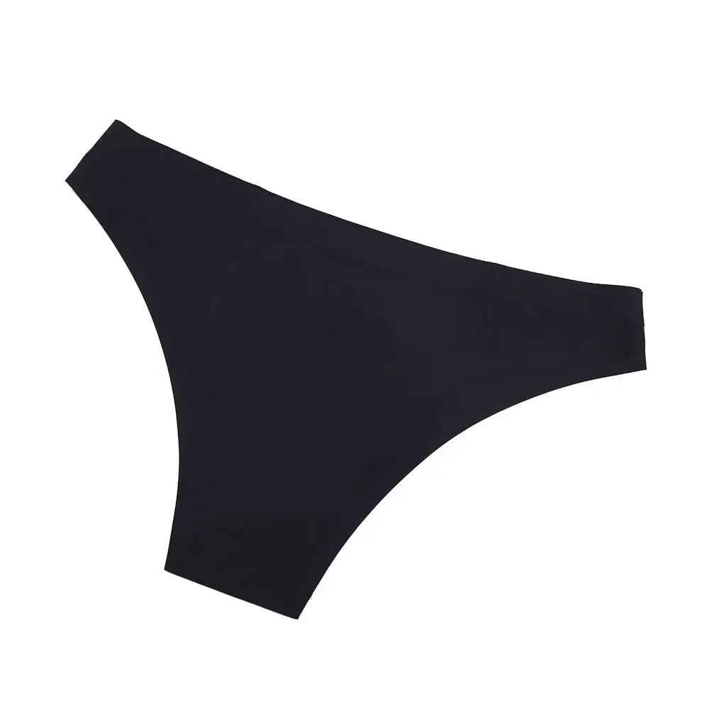 Women Ice-silk Seamless Panties One-piece Solid Colour Thong Sexy Panties For Women G String Underwear Lingerie Plus Size XL New