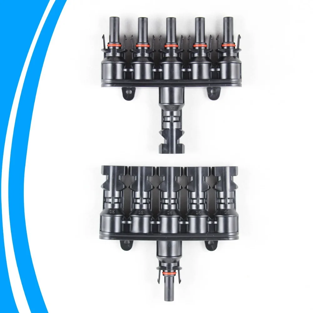 

1 pair M/FM Solar Panel MCX 5 to 1 T Branch 30A Solar Panel Connector Cable Coupler Combiner MCX Panel Cable Connectors