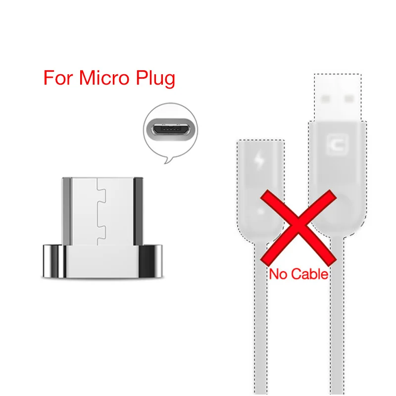 Cafele 1 м светодиодный магнитный USB кабель для iPhone Xs Max X 8 7 6 usb type-C кабель Micro USB кабель для samsung Xiaomi huawei USB-C - Цвет: Micro (Only Plug)