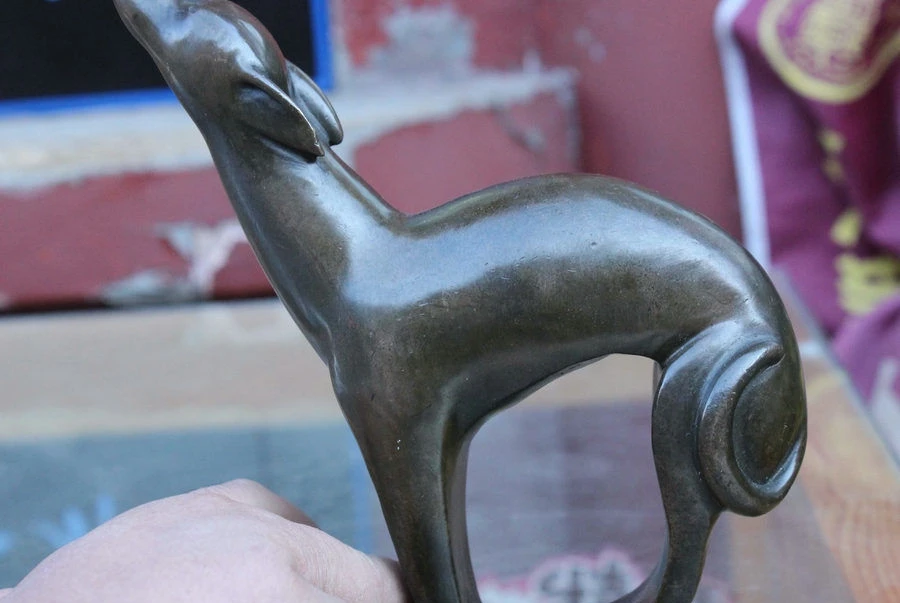 Western Art Bronze Sculpture Italian Greyhound Dog sighthound Statue Figurine | Дом и сад