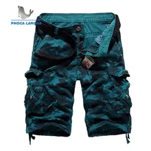 Мужские камуфляжные карго-шорты камуфляжные Новые мужские свободные мужские шорты в повседневном стиле многокарманные военные тактические Короткие штаны(без пояса