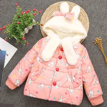 KISBINI/зимние пуховики для маленьких девочек, пальто детская одежда из плотного бархата с рисунком для детей от 2 до 5 лет парки с капюшоном детская одежда