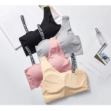 Письмо вырезанный спортивный бюстгальтер для женщин пуш-ап тренажерный зал Мягкий Топ для спортивной тренировки бег одежда танк