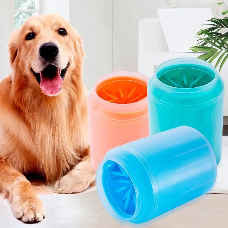 Dog Paw Cleaner Cup Soft Silicone Combs Portable Pet Foot Washer Cup Paw Clean Brush Quickly Wash Dirty Cat Foot Cleaning Bucket