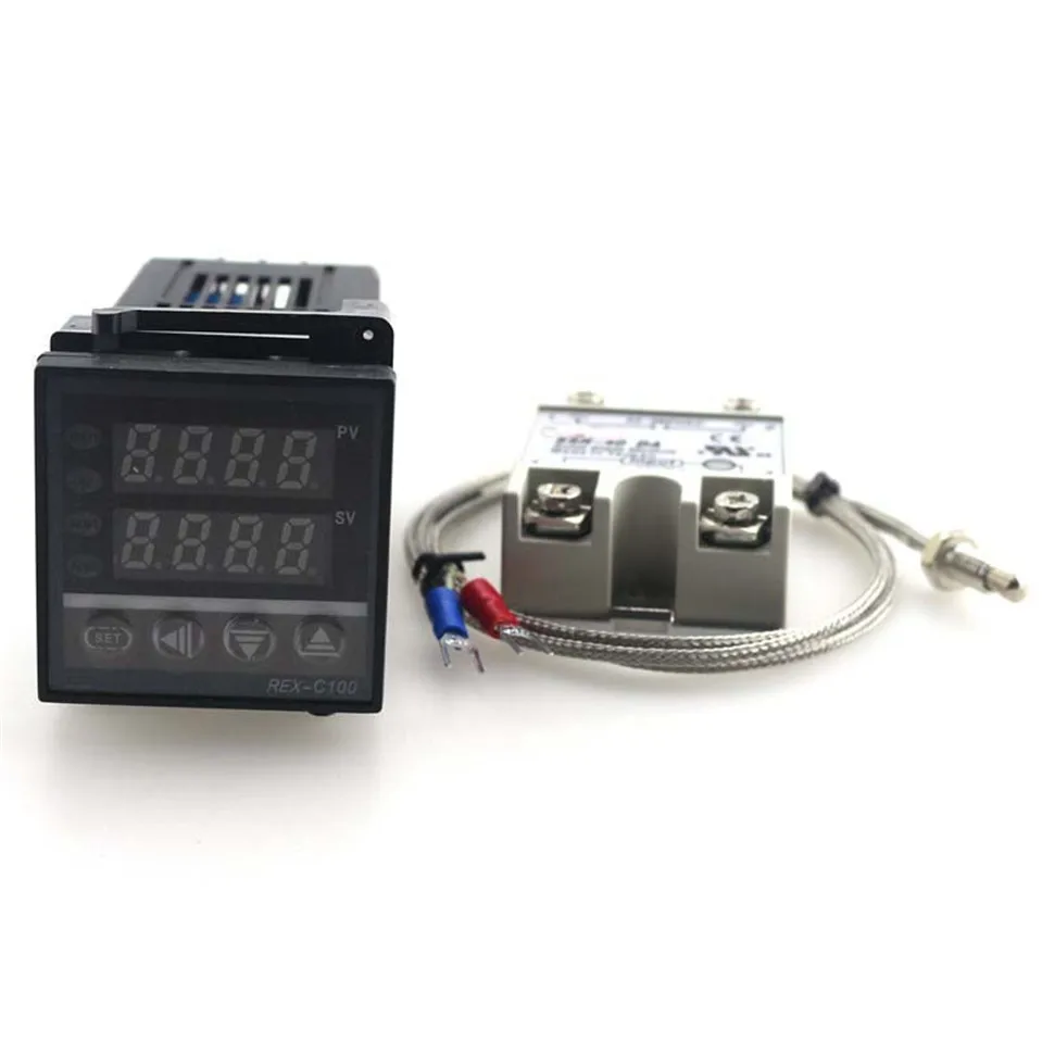 

MaxgBoom Digital PID Temperature Controller Thermostat REX-C100 + Max.40A SSR Relay + K Thermocouple Probe