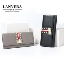 Korean version of the long section of Ms. fashion leather lock rivets purse clutch