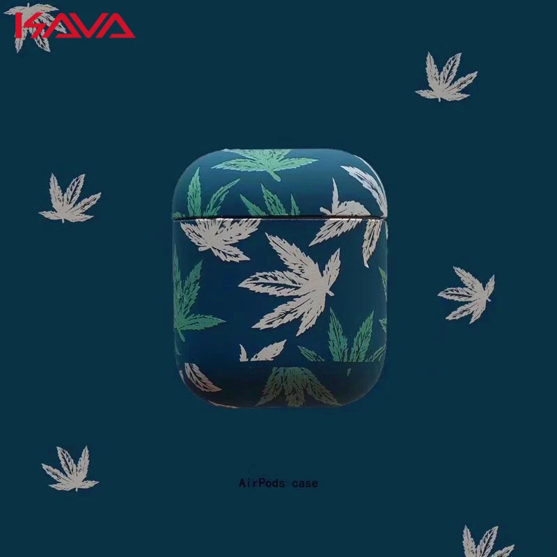 

KAVA fashion Bluetooth Headset Box for Apple AirPods 1 2 Maple leaf pattern Anti-drop soft TPU Wireless Earphone Charging Cover