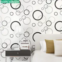 Простой современный черный белый круг узор обои для учебы гостиная магазин спальня диван ТВ фон обои