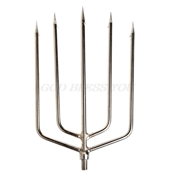 

Stainless Steel Prong Harpoon 5 Fish Fork Fishing Ice Breaker AccessoryTackleTool