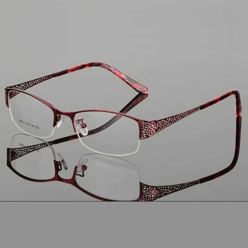 Женская полуободковая оправа Reven Jate для очков без оправы по рецепту|rimless eyeglasses
