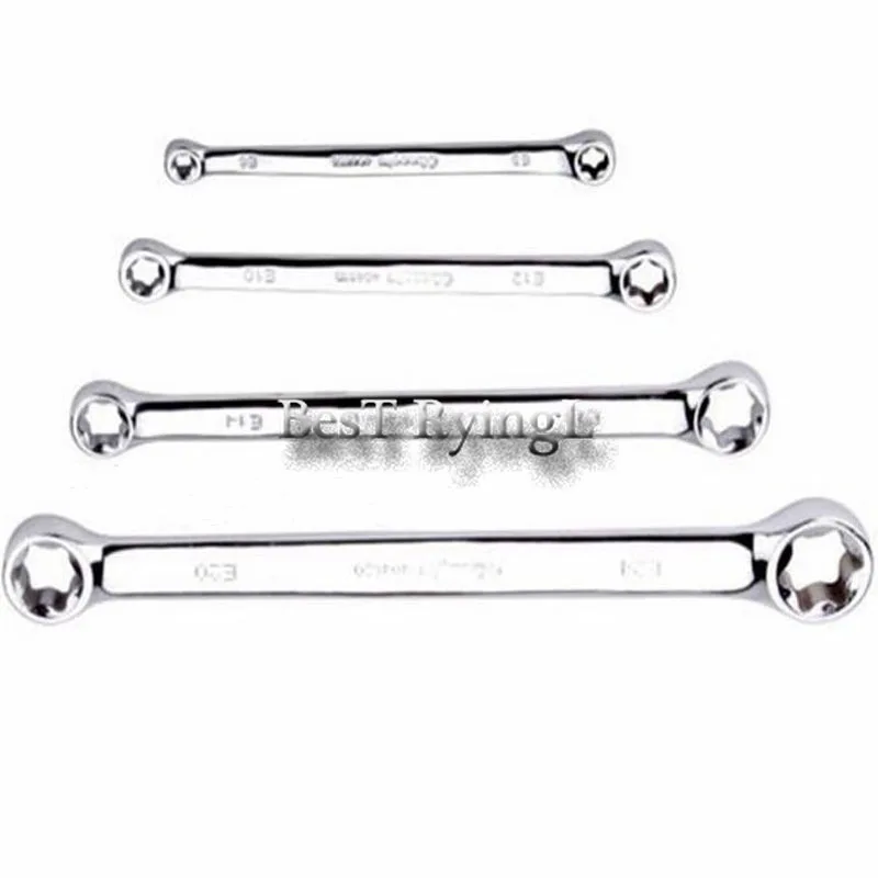 

YG 4Pcs Double Box End E-star Wrenches Combination Cr-Mo Spanner Universal Torque Wrench