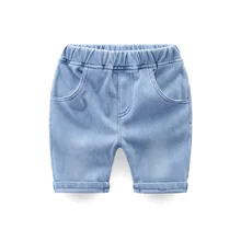 Летние шорты для маленьких девочек джинсовые шорты для маленьких мальчиков и девочек штаны с рюшами для маленьких мальчиков хлопковые джинсовые От 1 до 5 лет