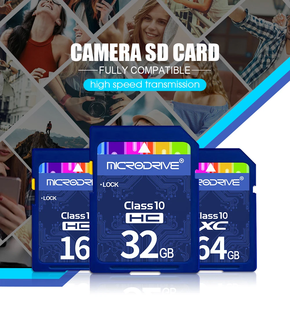 Class 10 SD Card 8 GB 16 GB 32 ГБ, 64 ГБ и 128 ГБ 256 GB карты памяти для Canon nikon SLR Камера съемки видео 4 K