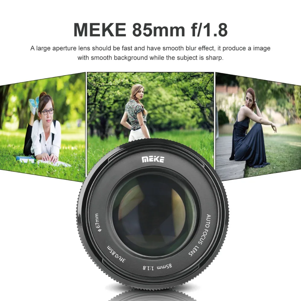 Meike 85mm F/1.8 Full Frame Auto Focus Portrait Prime Lens para