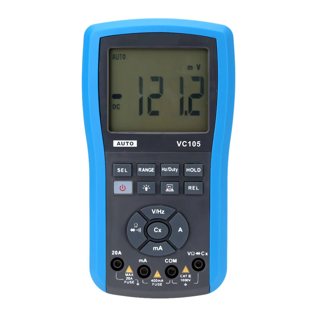 

VC105 Water Resistant LCD Digital Multimeter DC AC Voltage Current Resistance Diode Testing Auto Range