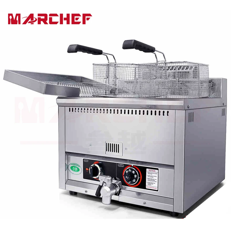 17l Commercial Countertop Gas Deep Fat Fryer Gas Potato Chips