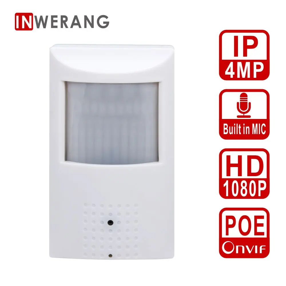 Inwerang 4MP H.265 POE инфракрасного CCTV IP Камера 940nm Невидимый ИК светодиодный 15 м